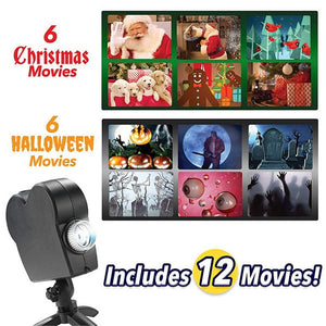 Christmas Halloween Laser Projector 12 Movies Mini window wonderland Projector Indoor Outdoor Christmas Projector for Kids